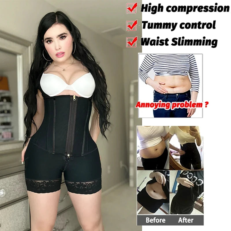 Faja moldeadora de alta compresión para mujer, faja plana para vientre posparto, entrenador de cintura, ropa moldeadora de Control del Abdomen de Colombia