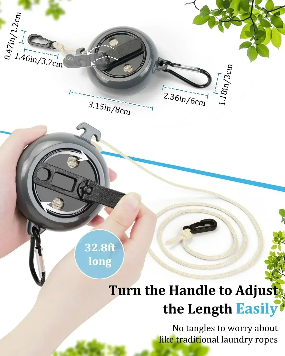 Tendedero ajustable para viajes al aire libre, tendedero portátil para exteriores, tendedero retráctil para exteriores, multiherramienta para acampar, color negro, 1 ud.