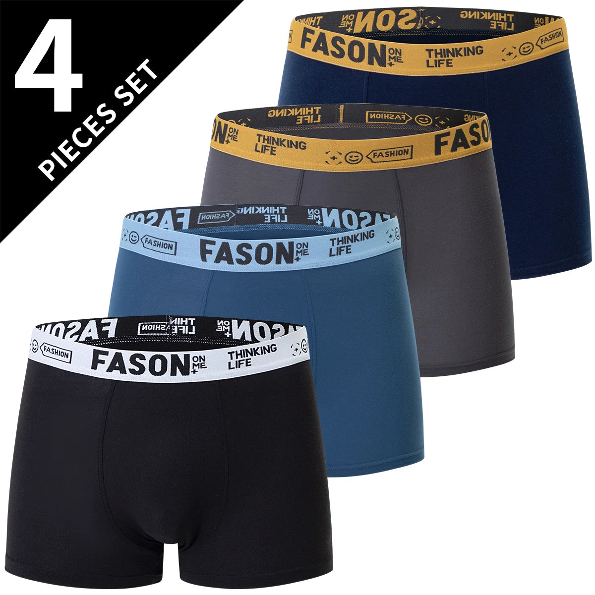 Paquete de 4/10 pantalones cortos para adolescentes y adultos, pantalones cortos sencillos de varios tamaños a la moda para padres e hijos, ropa interior cómoda para hombres, cintura elástica P