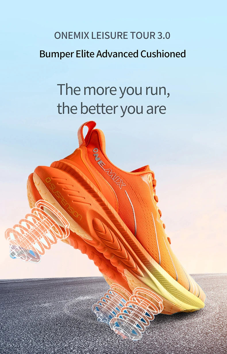 ¡Novedad de ONEMIX! Zapatillas de correr para hombre, zapatillas deportivas antideslizantes para mujer
