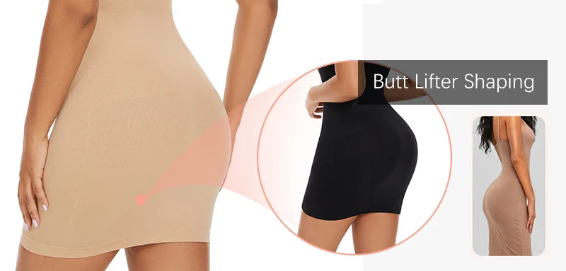 Ropa moldeadora sin tirantes para mujer, deslizadores completos para debajo de los vestidos, contracción Invisible del vientre, Control de barriga, vestido moldeador de cuerpo adelgazante