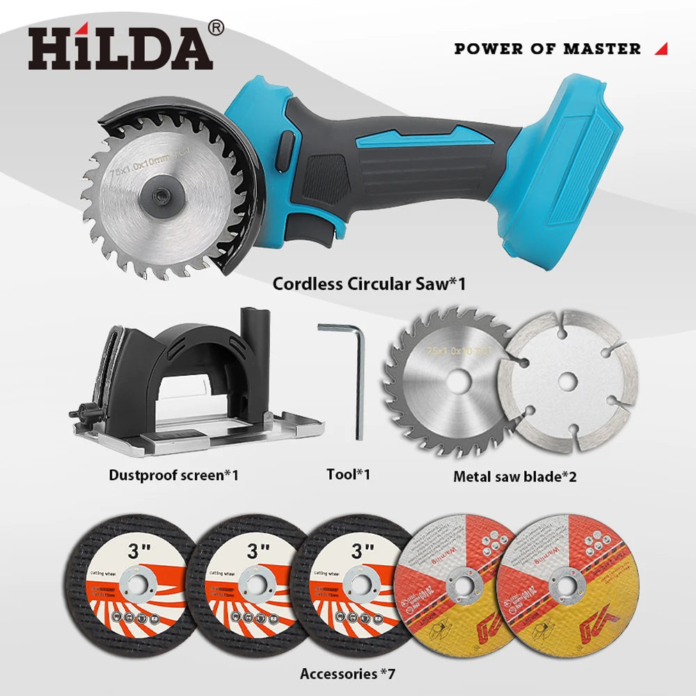 Mini amoladora angular recargable en miniatura HILDA de 12V con baterÃa, amoladora pulidora de hoja de corte para cortar diamante inalámbrico