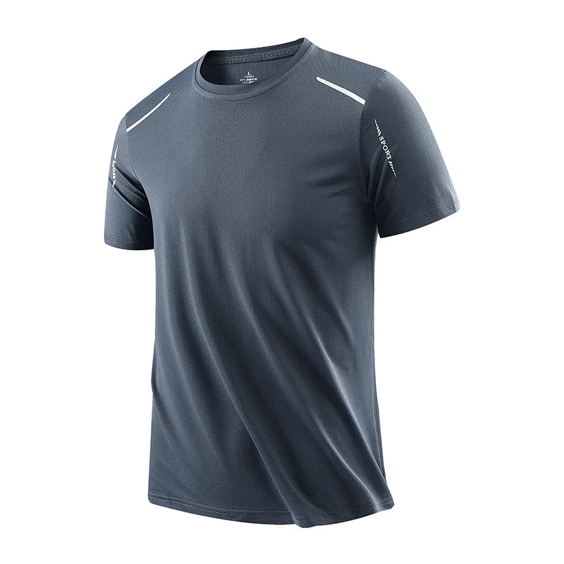 CHRLCK-camisetas de secado rápido para correr para hombre, camisetas transpirables para senderismo y pesca, Camisa corta para deportes al aire libre de elasticidad suave, verano