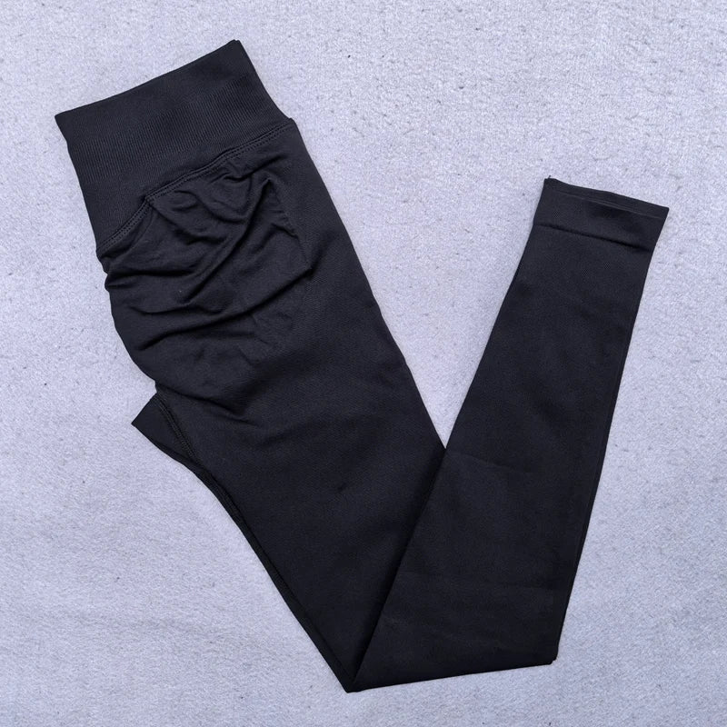 Leggings de mujer Scrunch Bum Gym Legging sin costuras Yoga Legging entrenamiento pantalones de Yoga cintura baja acanalada medias deportivas