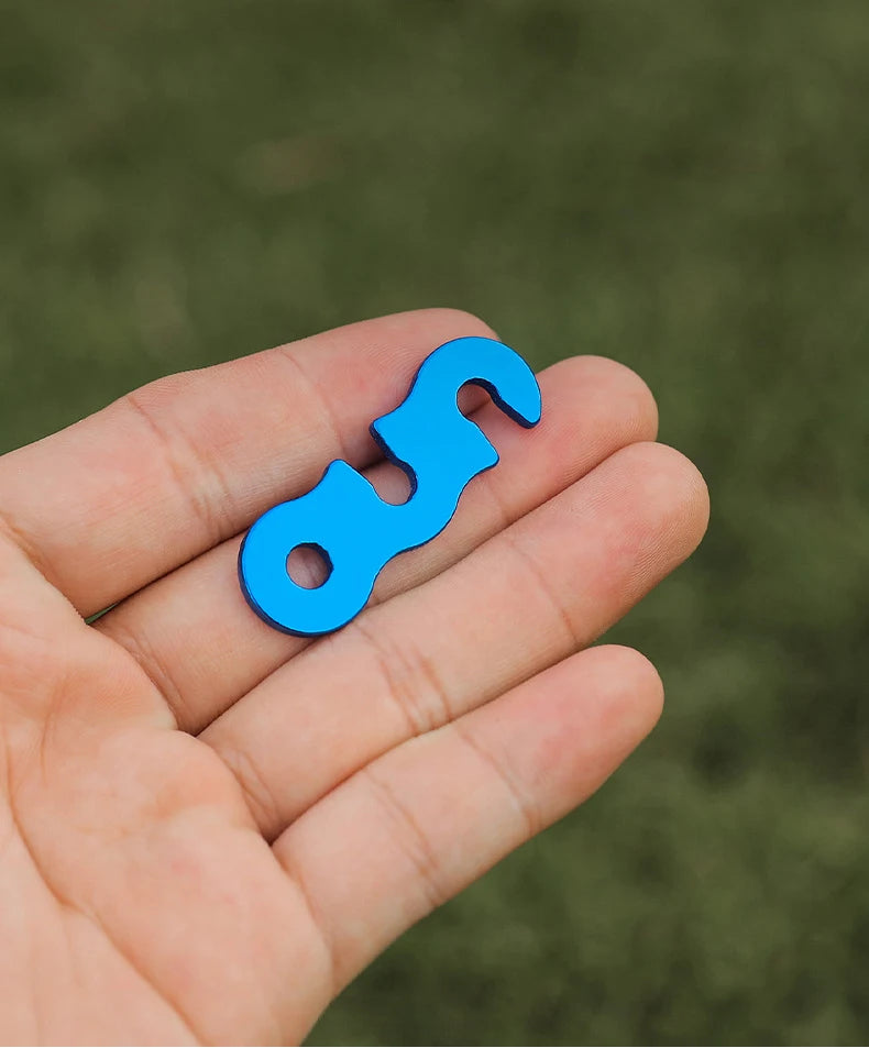 10 Uds. Hebillas de cuerda para tienda de campaña, aleación de aluminio, tapón de cuerda de viento para acampar al aire libre, toldo Wigwam, hebilla de seguridad ajustable
