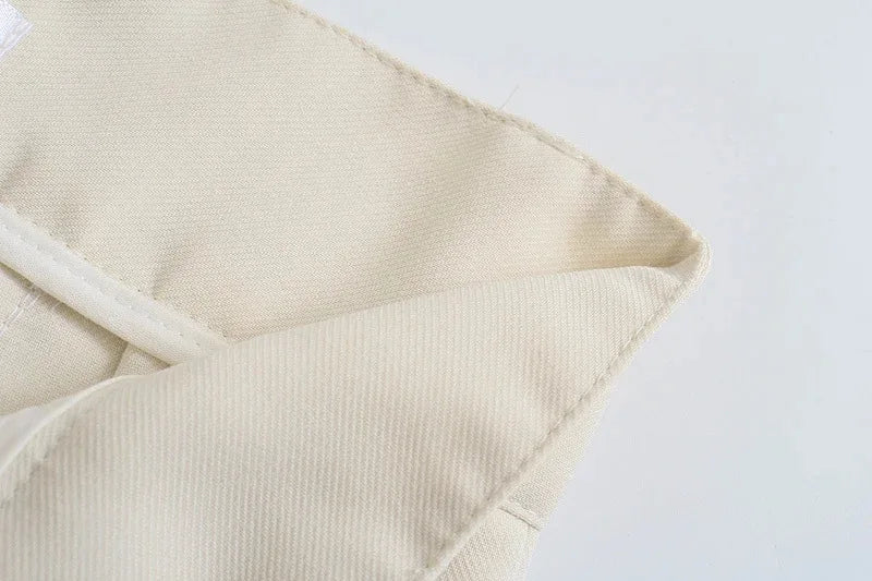 TRZA, pantalones rectos elegantes a la moda para oficina para Mujer, pantalones Vintage de cintura alta con cremallera, pantalones para Mujer