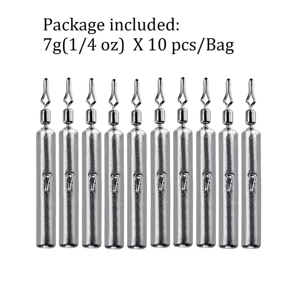 10 unids/lote, plomos de peso para pesca, 3,5g, 5g, 7g, 10g, 14g, cebo suave, accesorios para aparejos de pesca de lubina, conector de gancho de plomos de lÃnea