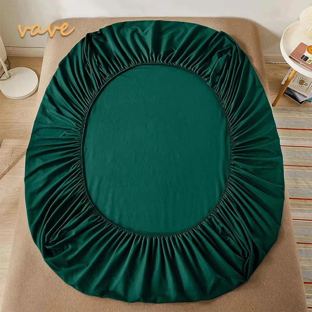 Sábana bajera de algodón de tamaño completo con bandas elásticas para camas individuales/dobles/King/Queen, protectores de funda de colcha