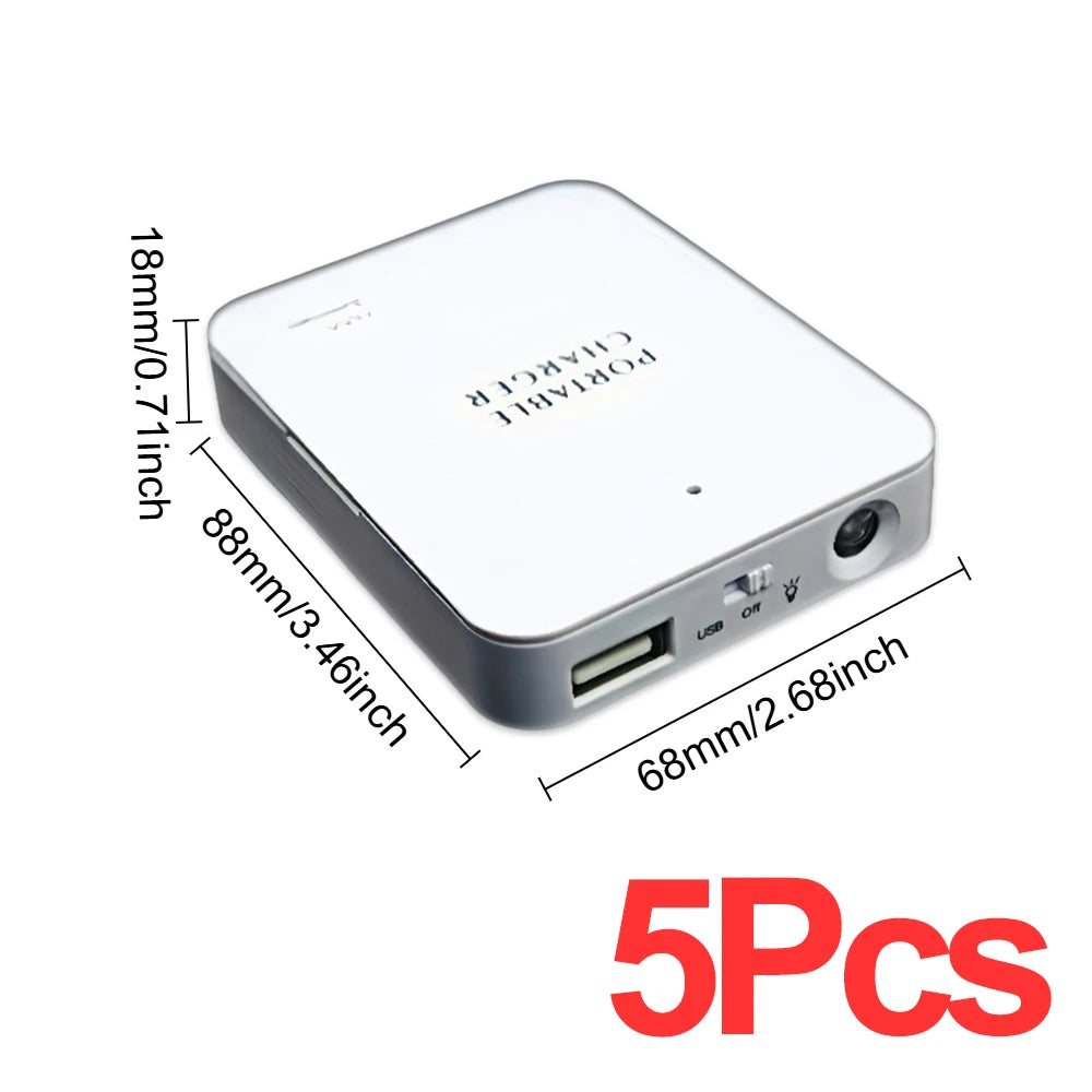 Cargador portátil 4 AA, Banco de energía de batería USB, luz LED, cargador de emergencia para acampar al aire libre para teléfono, montañismo, senderismo