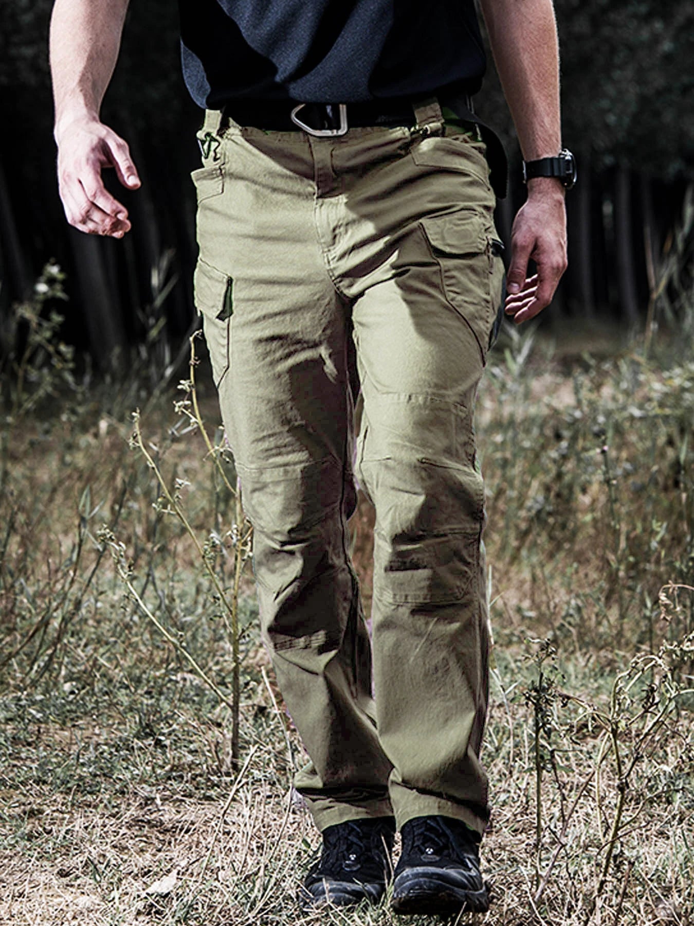 Pantalones Cargo tácticos para hombre, pantalones tácticos transpirables impermeables, pantalones largos militares informales para hombre, pantalones Cargo de secado rápido para hombre