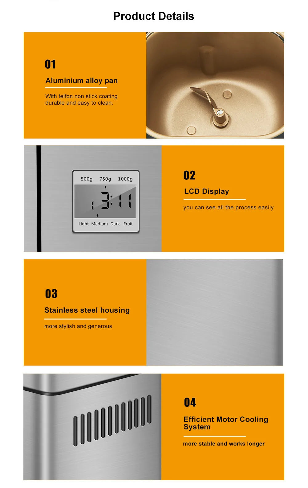 Nueva llegada máquina de pan para el hogar fermentador de masa inteligente automático Mini máquina de pan de desayuno multifuncional 모