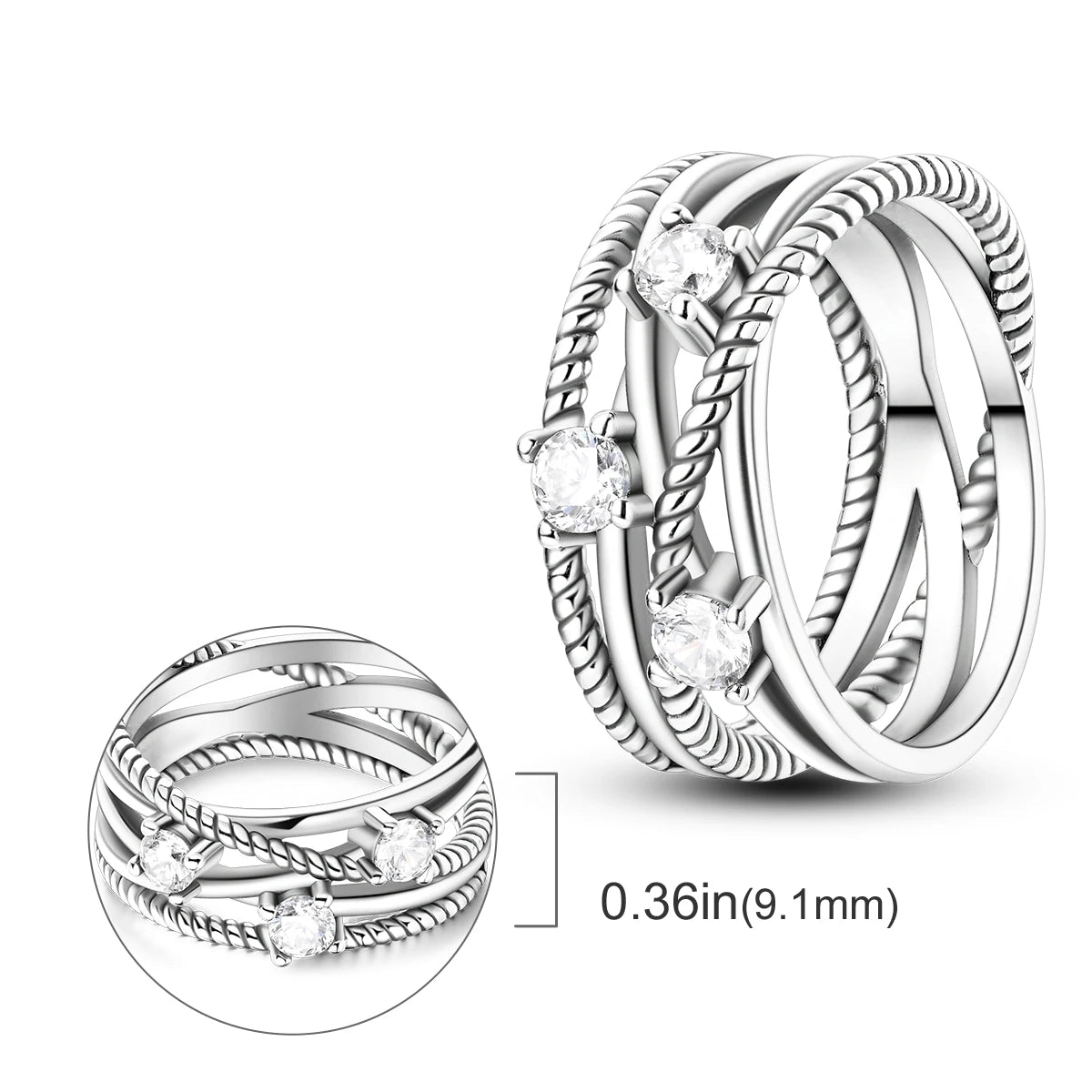 Anillo de Plata de Ley 925 Original para mujer, joyería fina con circonita, luciérnaga, corazón, cruz