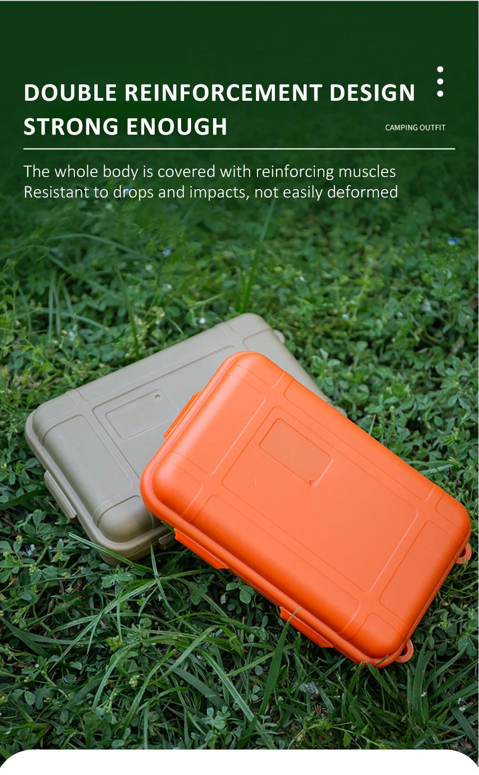 Caja de supervivencia sellada impermeable de plástico para exteriores, contenedor para acampar, caja de almacenamiento de viaje al aire libre, bolsa de aparejos de pesca, tamaño S/L/XL