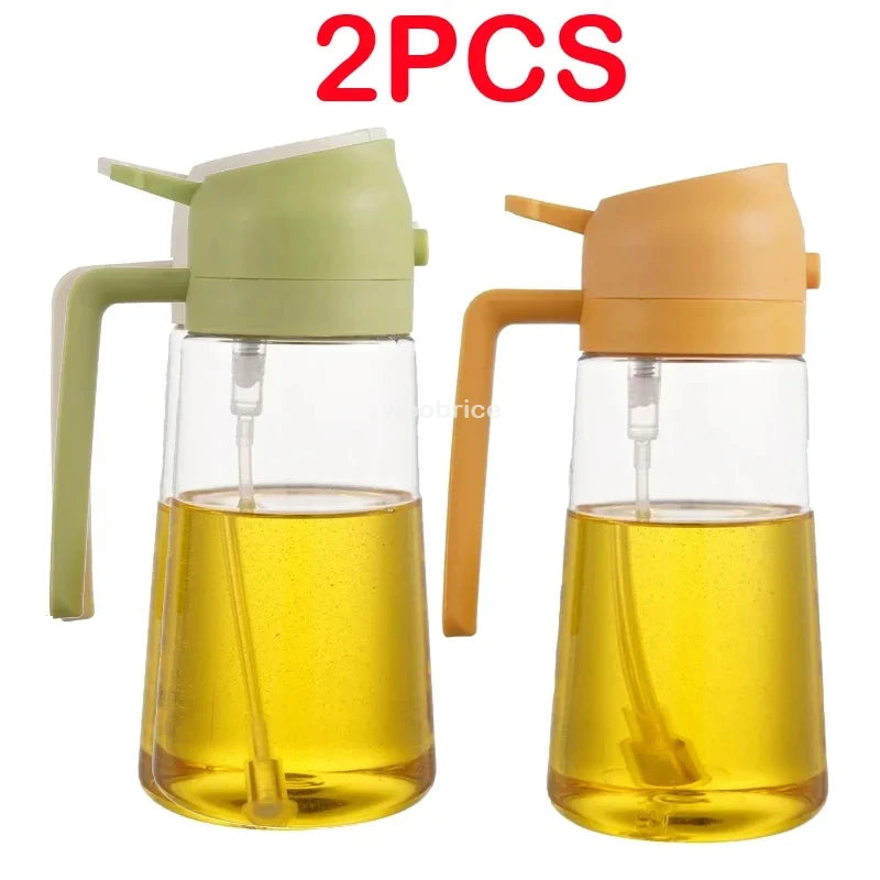 Spray 2 en 1 para botella dispensadora de aceite de oliva, diseño de mango cómodo para barbacoa, sartén de aire, horno, Camping
