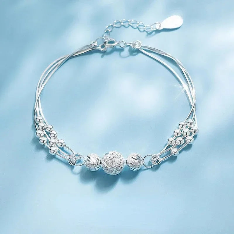 Pulsera con borlas y cadena de estrella para mujer, diseño de nicho, cuentas de cristal azul de fantasÃa, pulsera de cuerda elástica, regalos de joyerÃa para mejores amigos