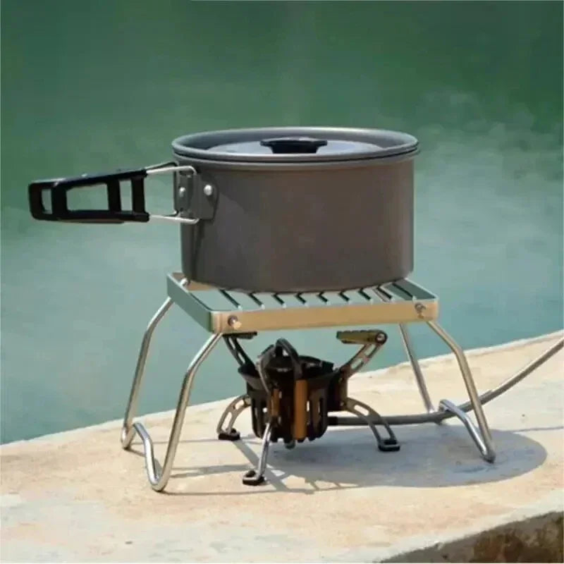 Parrilla de Camping plegable portátil de acero inoxidable, parrilla para barbacoa al aire libre, Mini estufa, ligera, compacta para Picnic, senderismo, viajes