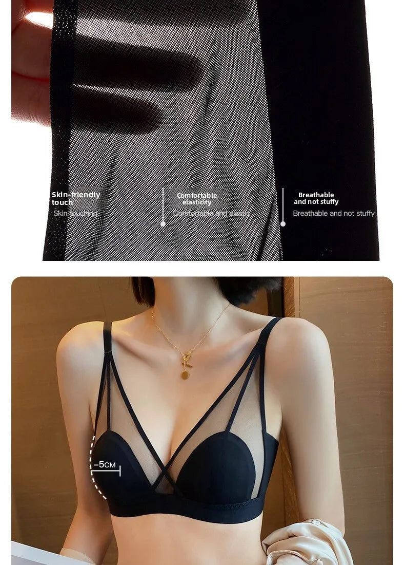 Venta al por mayor, ropa interior de tubo de diseño novedoso para niñas sin aros, almohadilla para el pecho todo en uno, sujetador push-up de pecho pequeño con correas