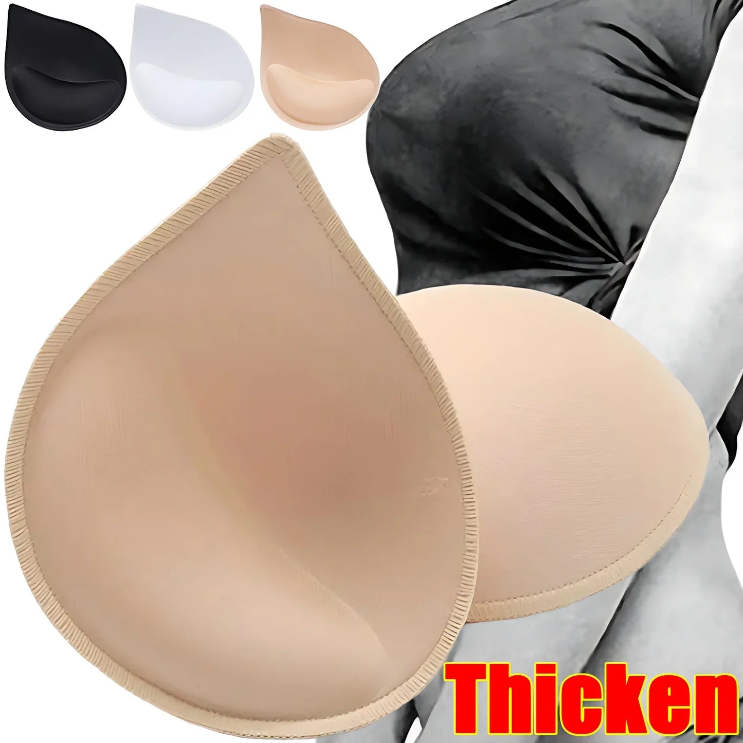 Accesorios redondos para mujer, traje de baño de esponja 3D, sujetador de realce de pecho, relleno, potenciadores de pecho, inserto de espuma, copa triangular para el pecho, 2 uds.