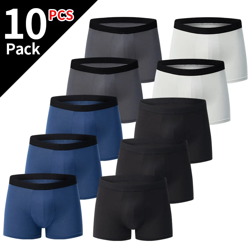 Paquete de 4/10 pantalones cortos para adolescentes y adultos, pantalones cortos sencillos de varios tamaños a la moda para padres e hijos, ropa interior cómoda para hombres, cintura elástica P