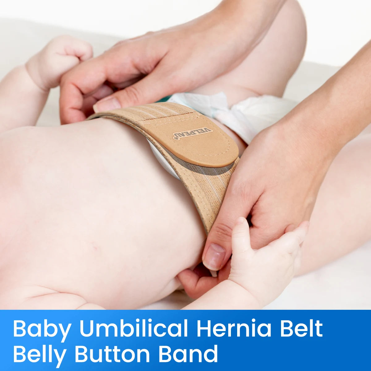 VELPEAU-Cinturón de Hernia Umbilical para bebé, envoltura de ombligo infantil, Truss, carpeta Abdominal con 3 almohadillas de compresión de diferentes formas