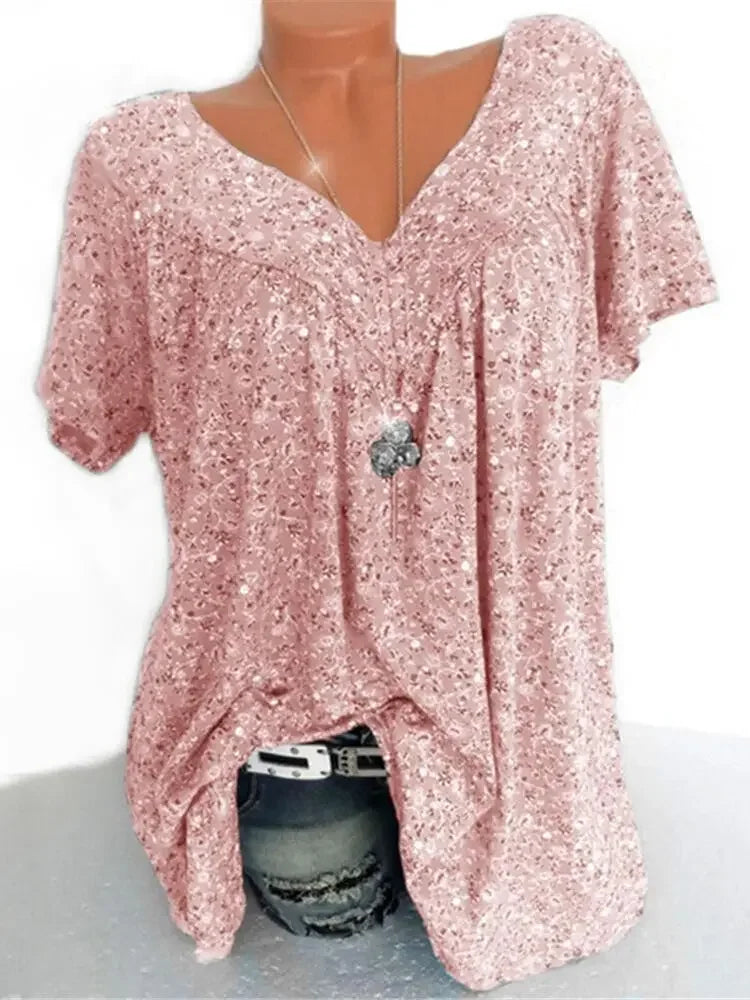 Camiseta holgada sin mangas para mujer, ropa de dormir de casa con cuello en V, Tops con estampado Floral, camisetas informales sexys a la moda para mujer