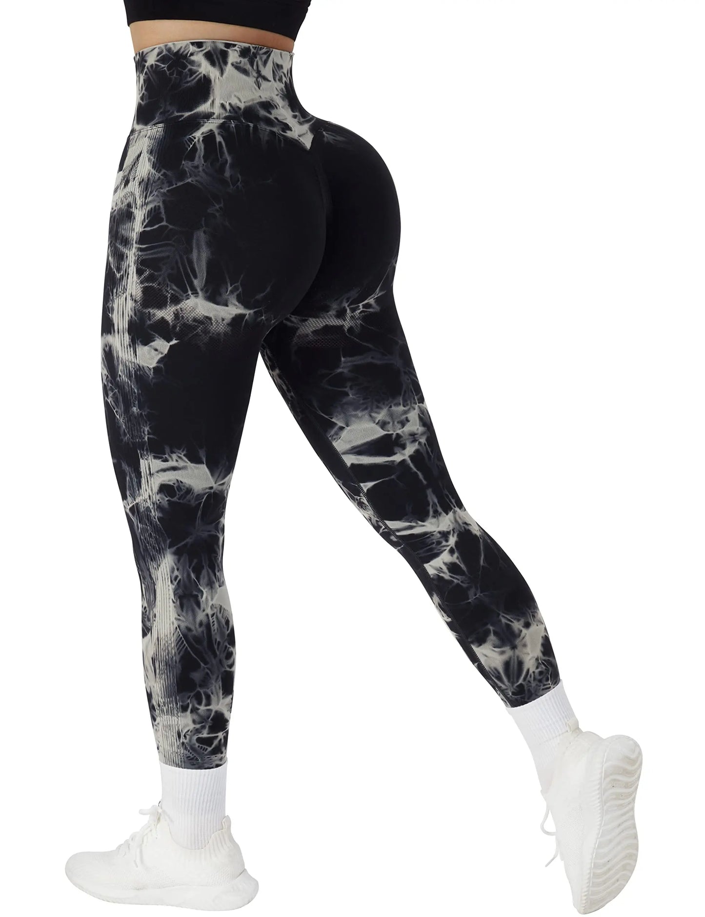 Leggings sin costuras Tie Dye para mujer, pantalones de yoga de cintura alta, medias elásticas para levantamiento de glúteos