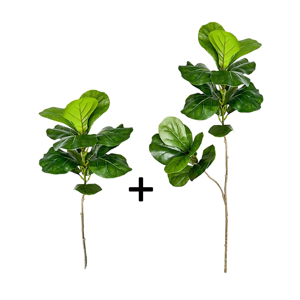 ÃÂrbol Ficus Artificial grande de 70-135cm, rama de plantas de goma falsas, hojas de violÃÂn de plástico para decoración interior y exterior del jardÃÂn del hogar