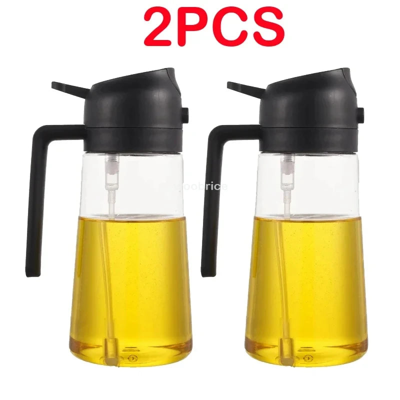 Spray 2 en 1 para botella dispensadora de aceite de oliva, diseño de mango cómodo para barbacoa, sartén de aire, horno, Camping