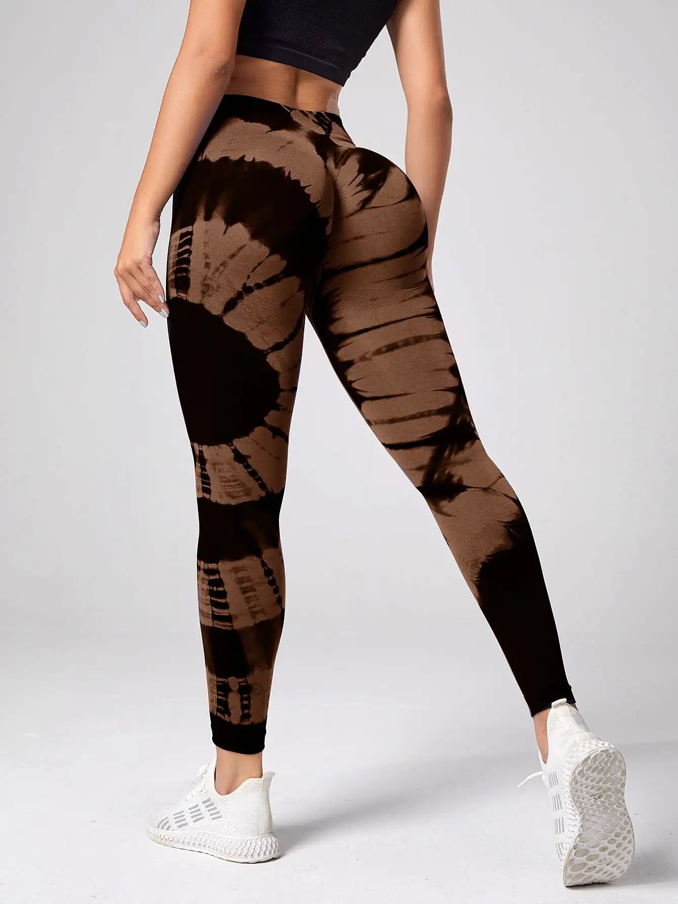 Mallas deportivas sin costuras para mujer, pantalones de Yoga de cintura alta, efecto Tie Dye, para entrenamiento, realce de glúteos, para gimnasio