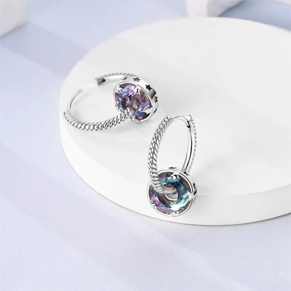 Orstarry-pendientes circulares de Plata de Ley 925 con forma de gota para mujer, aretes colgantes, joyería versátil para fiesta, regalos