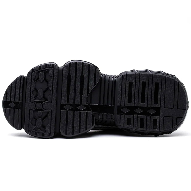 Zapatos de seguridad protectores con punta de acero indestructibles, zapatos de trabajo antideslizantes y resistentes a la abrasión, zapatillas cómodas y resistentes para hombres 