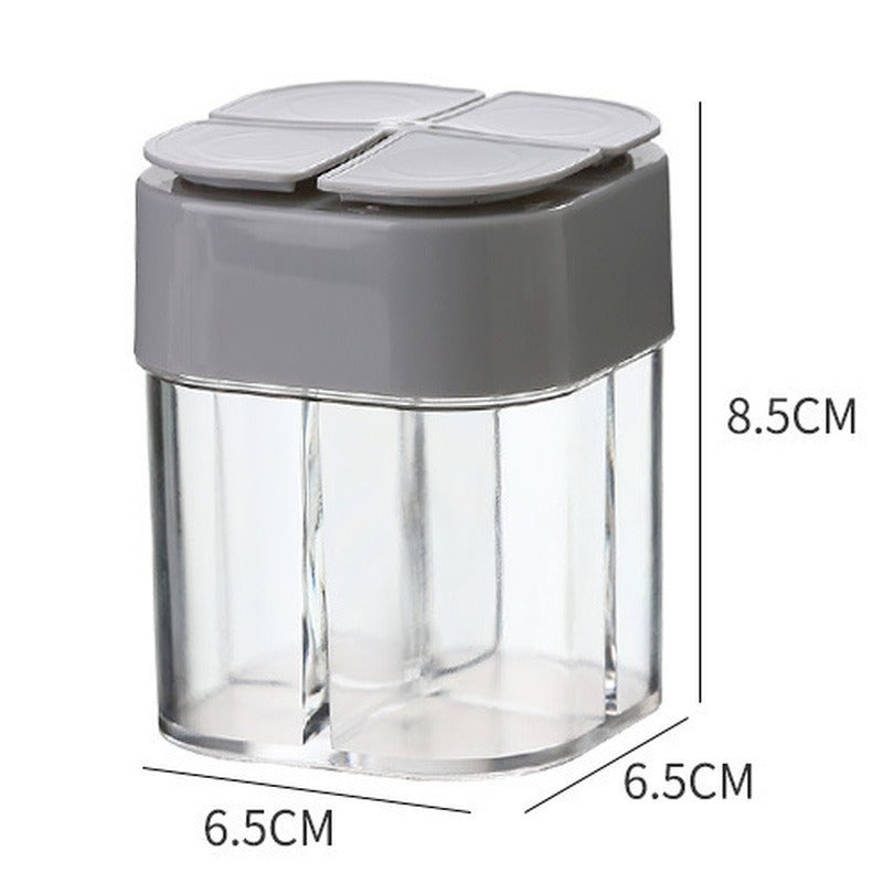 Kit de especias para acampar y viajar, agitador de especias para condimentos, dispensador de plástico 4 en 1, contenedores de especias para acampar, 1 ud.