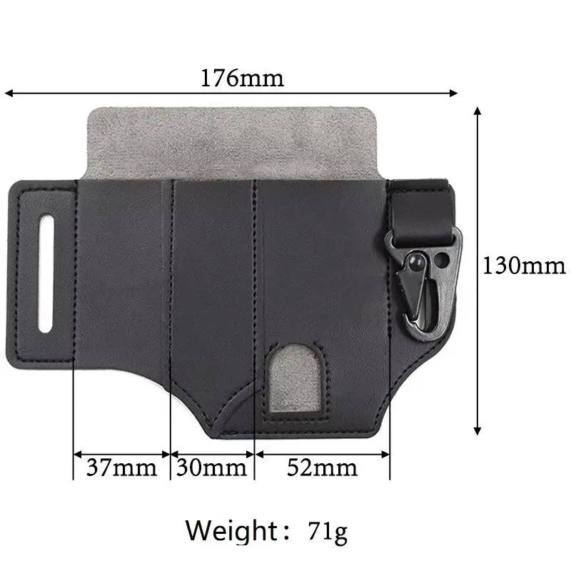 Bolsillo multifuncional para herramientas, Funda de cuero para linterna, resistente al desgaste, duradera, para deportes de acampada al aire libre