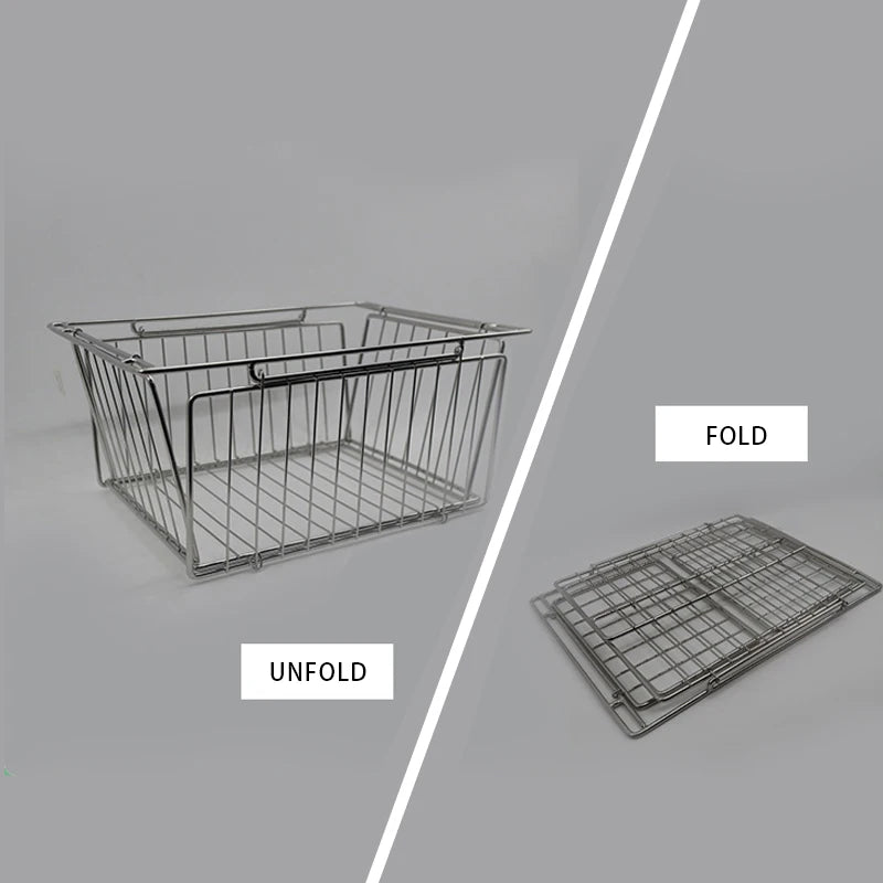 Cesta IGT plegable, 1 unidad, escurridor Igt, cesta de mesa de Camping Igt de acero inoxidable, accesorios de mesa IGT portátiles ligeros