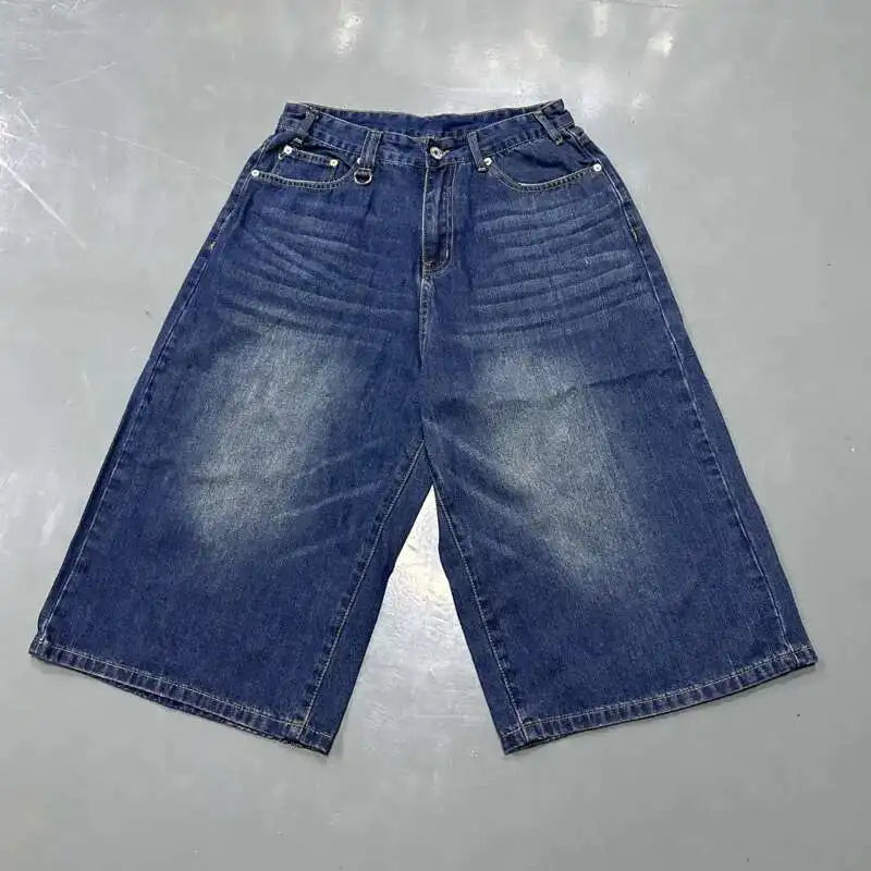 IEFB, pantalones vaqueros de verano para hombre, pantalones vaqueros lavados de color azul viejo para hombre, ropa informal recta para hombre, pantalones sueltos de pierna ancha, nueva moda 9C354