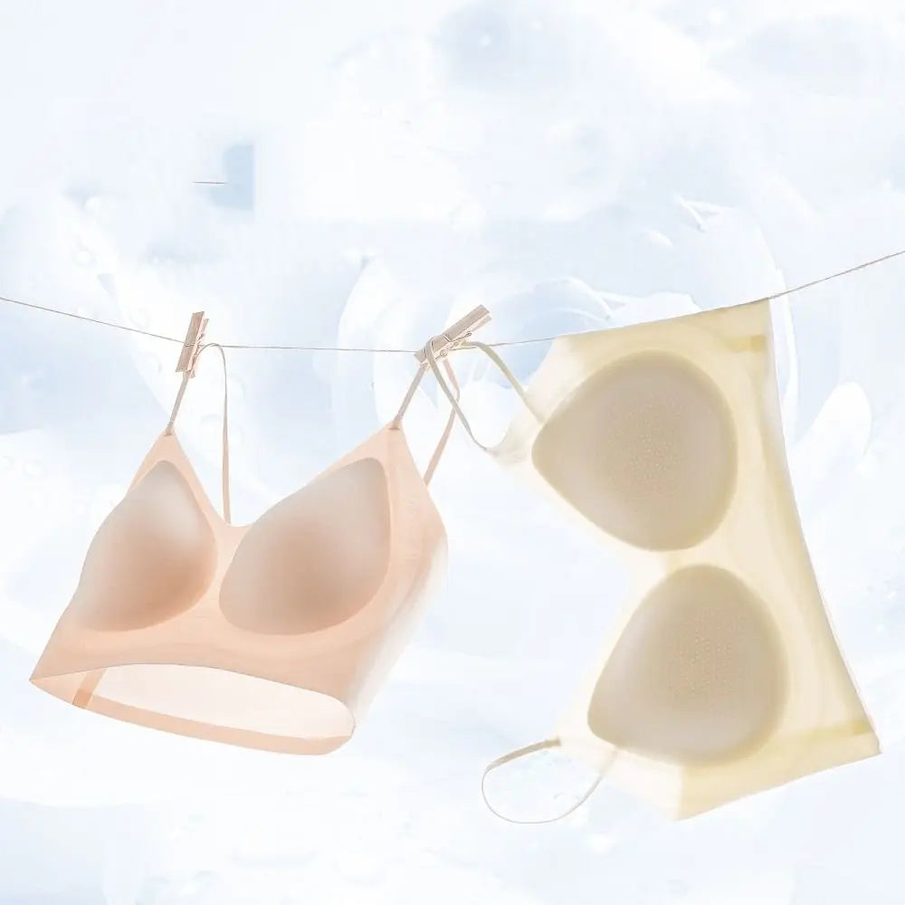 Cómodo sujetador inalámbrico a prueba de golpes con escote en V profundo, lencería antiflacidez, sujetador sin costuras, ropa interior push-up ajustable para niñas