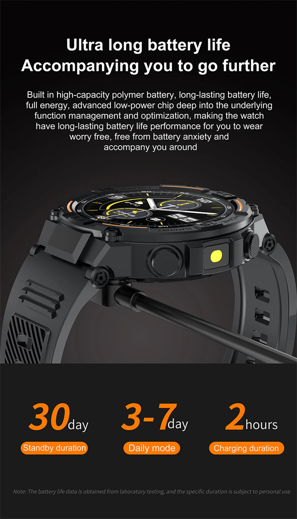 Reloj inteligente militar para hombre, dispositivo con pantalla HD de 360x360, linterna, control de la salud, resistente al agua, control del ritmo cardÃaco, llamadas BT, para Android e IOS