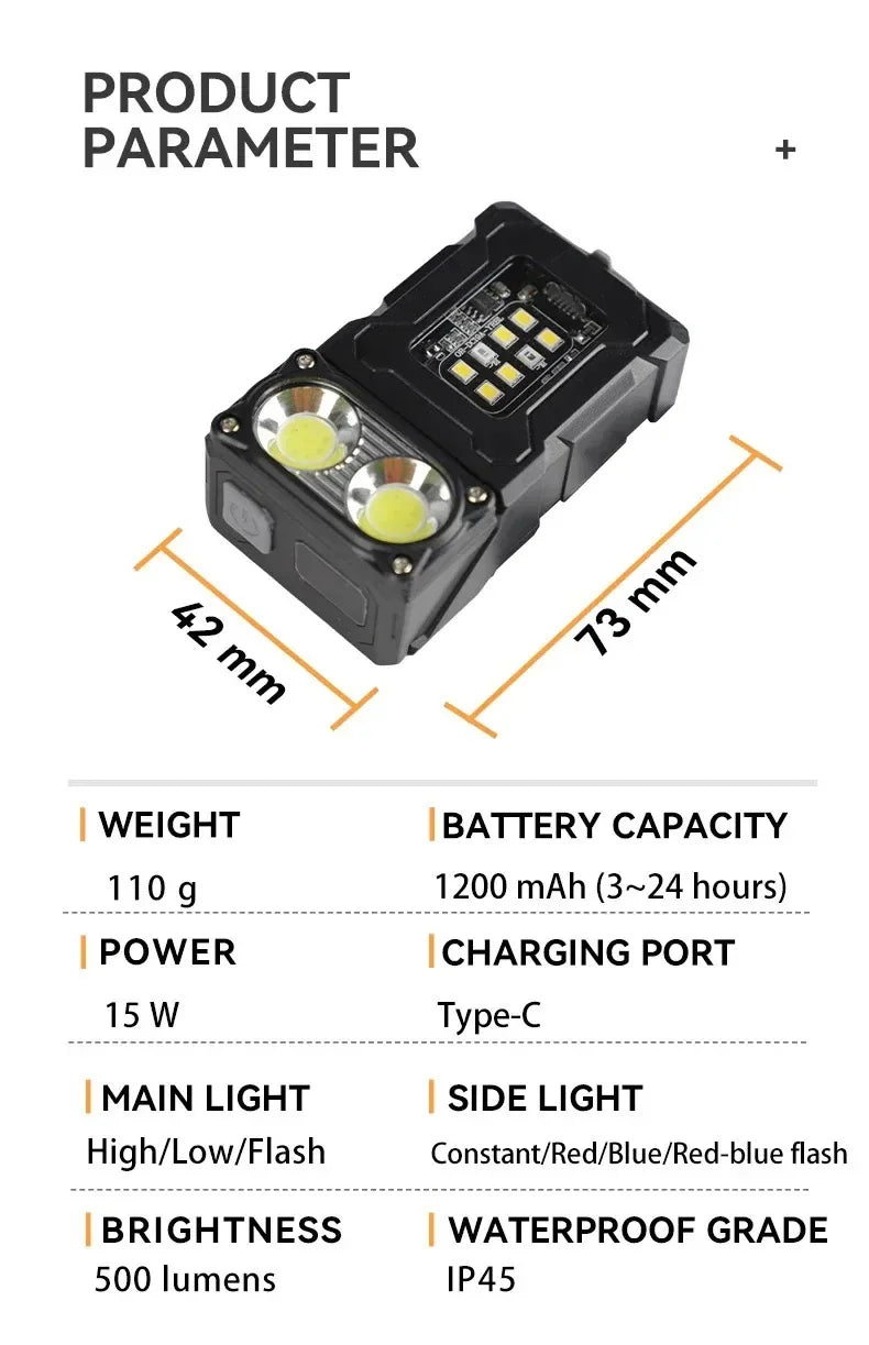 Luz de trabajo al aire libre Mini imán portátil LED USB recargable luz de Camping con mochila correa Clip herramientas de senderismo