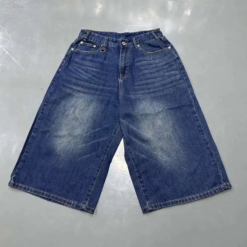 IEFB, pantalones vaqueros de verano para hombre, pantalones vaqueros lavados de color azul viejo para hombre, ropa informal recta para hombre, pantalones sueltos de pierna ancha, nueva moda 9C354