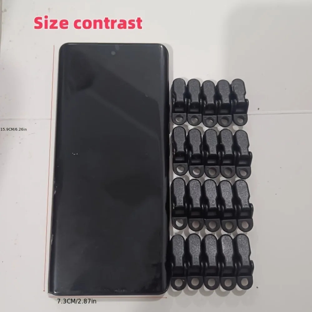 Juego de clips para toldo de tienda a prueba de viento, Material de PC duradero, pinza de abrazadera para lona de tienda de campaña para asegurar lonas y refugios, 10/20 piezas