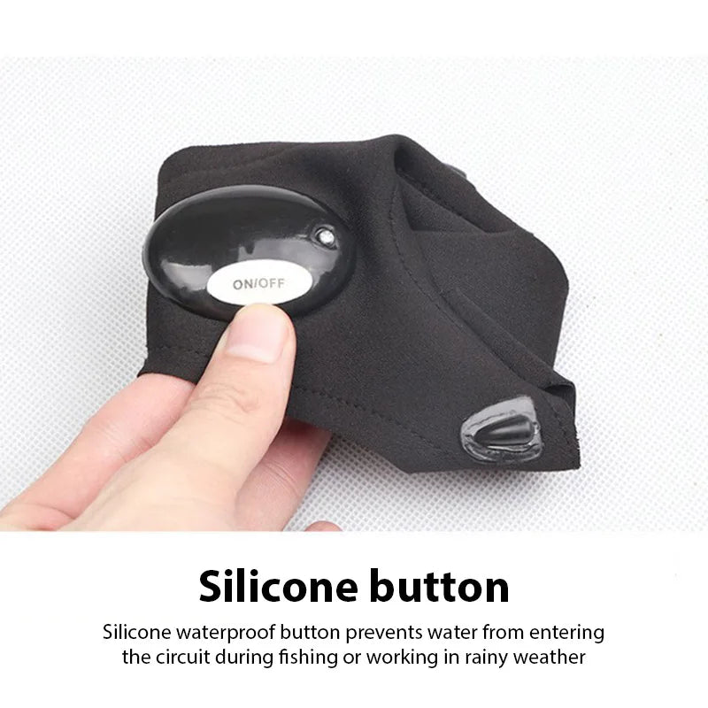 Guante sin dedos con luz nocturna Led, guantes de pesca impermeables, Camping, senderismo, supervivencia, rescate, herramienta multiluz para exteriores