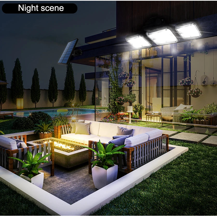 122/333LED luces solares Sensor de movimiento al aire libre inducción humana 3 modos IP65 impermeable energÃÂa Solar garaje patio lámpara de pared del pasillo