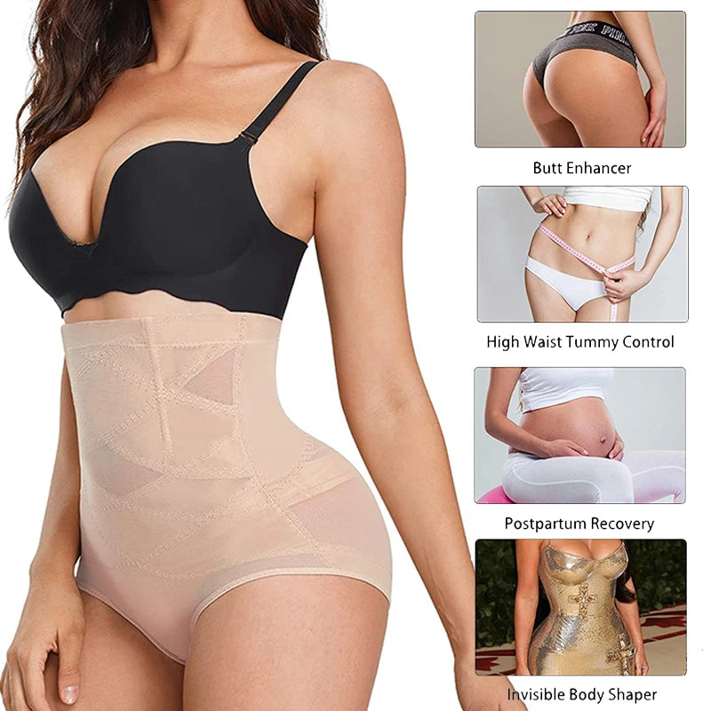 Faja moldeadora de cuerpo de cintura alta, fajas en forma de X, Control de barriga, bragas moldeadoras, entrenador de cintura adelgazante, levantador de glúteos, moldeadores de ropa interior