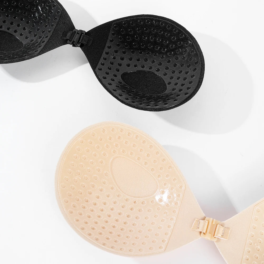 Sujetador Sexy para mujer, Sujetador Invisible de realce, autoadhesivo de silicona, cierre frontal sin costuras, adhesivo, sin espalda, sin tirantes