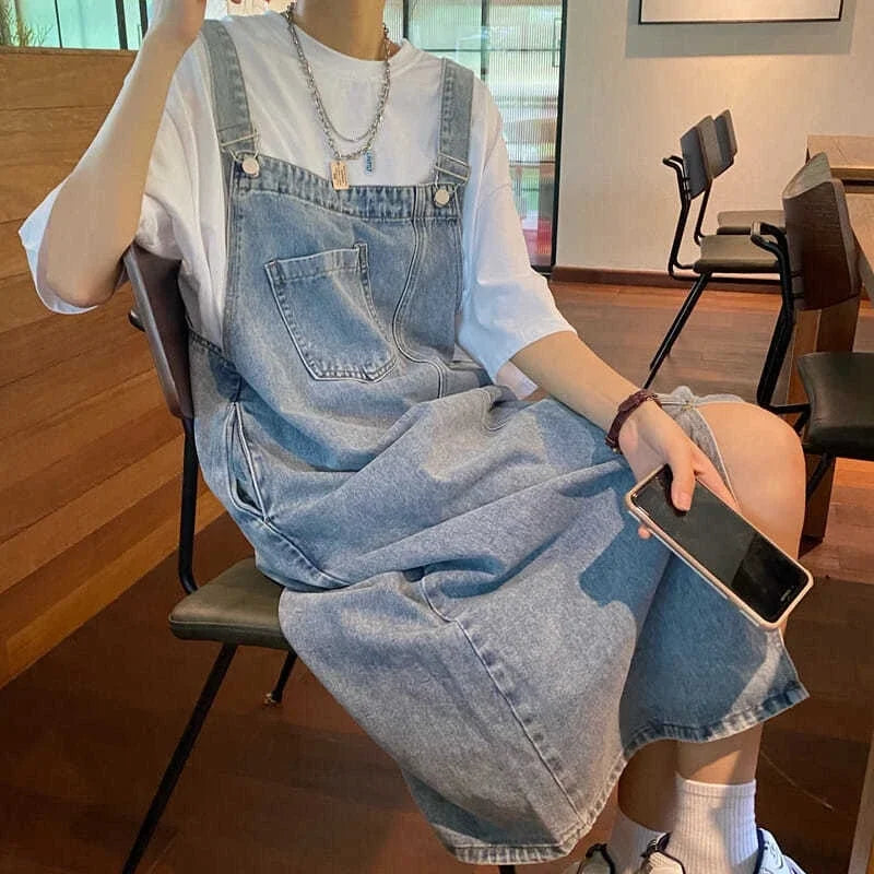 Primavera Verano Denim vestido general mujeres sin mangas Jeans vestidos moda femenina sólido Slip Casual suelto Spaghetti Strap vestidos
