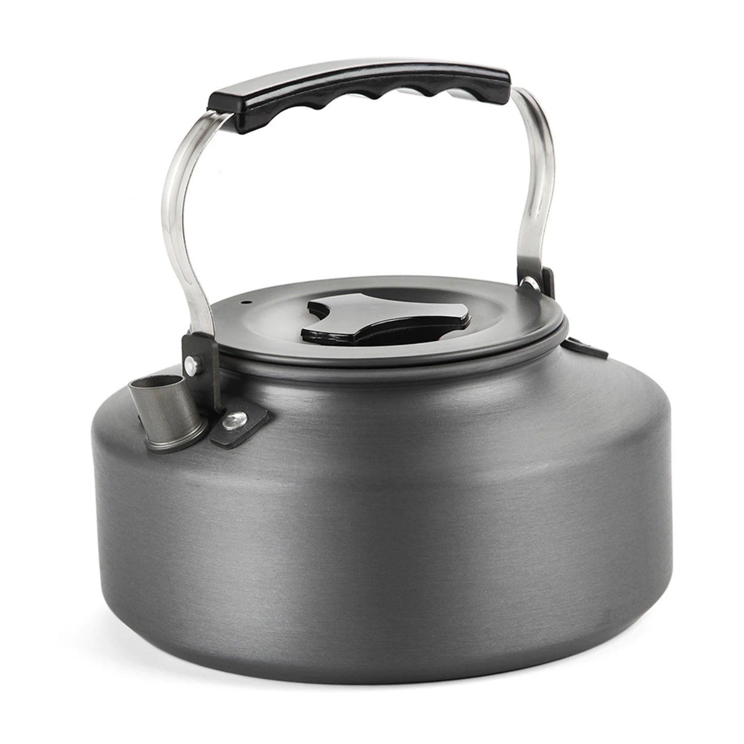 Tetera de agua portátil de 1,6l, tetera de agua, cafetera, tetera de té de aleación de aluminio para interiores, para acampar al aire libre, senderismo, Picnic