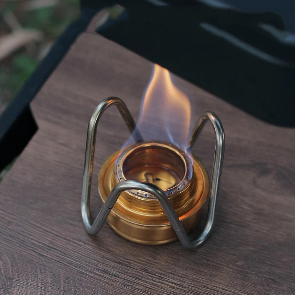 Soporte para estufa de Alcohol para acampar al aire libre, soporte desmontable de acero inoxidable, accesorios creativos portátiles para acampar, senderismo y acampada