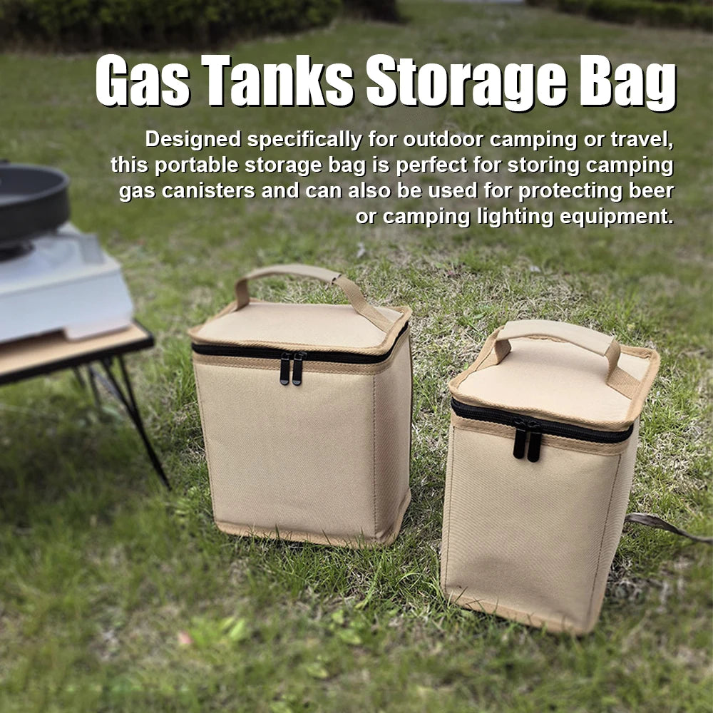 Bolsa de almacenamiento para tanques de Gas para acampar, funda protectora portátil para cilindro de combustible, bolsa de transporte ligera para campamento, anticolisión para cocinar al aire libre