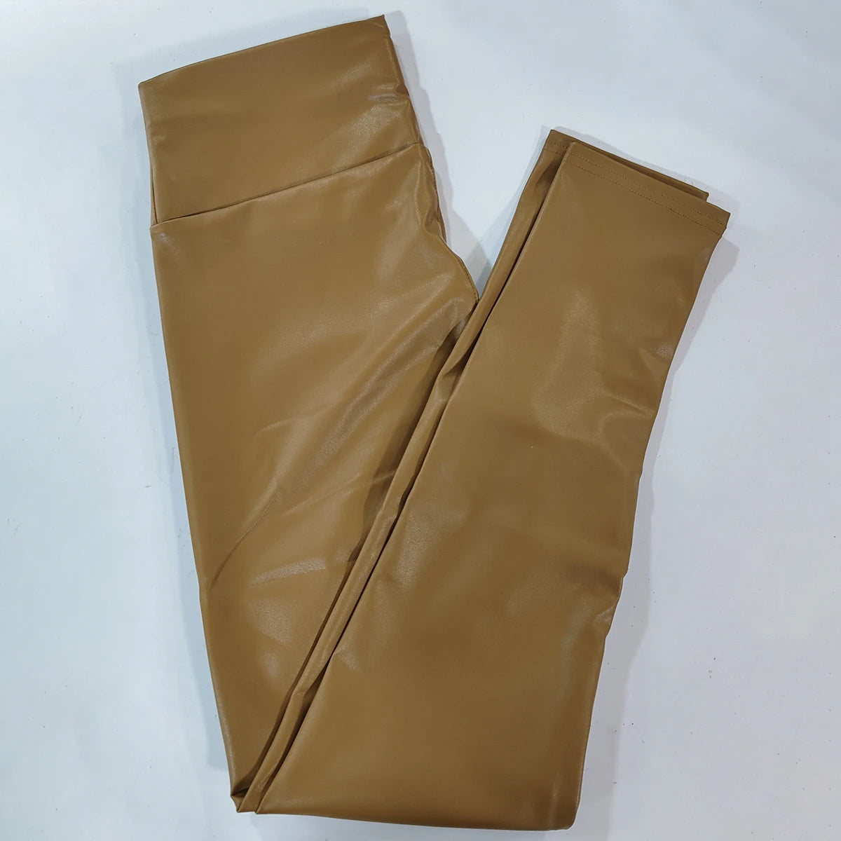 Leggings de cuero PU para mujer, mallas sexys con fruncido en la parte de atrás, pantalones de piel sintética para niñas, mallas informales Push Up de cintura alta, 6 colores