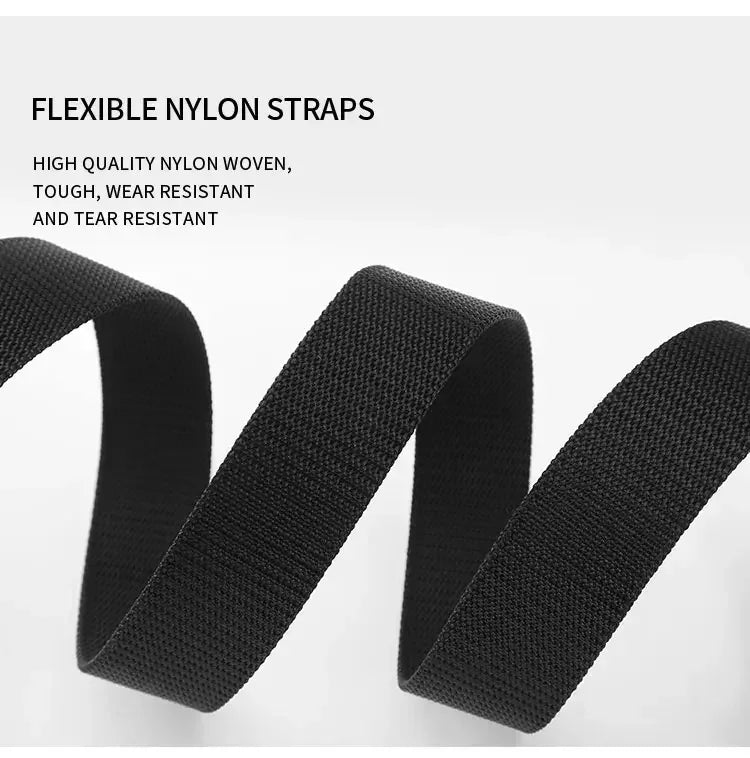 El nuevo cinturón con hebilla de 125cm para hombre, cinturón de nailon trenzado, ligero, transpirable, para ir al trabajo diario